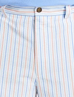 Seersucker Striped Shorts