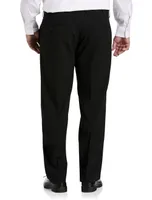 Perfect Fit Waist-Relaxer Flat-Front Suit Pants