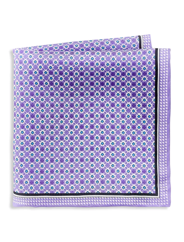 Premium Square-Diamond Geo Silk Pocket Square