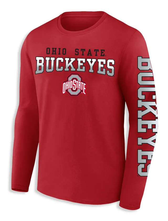 Men's Nike Heather Gray Ohio State Buckeyes Arch 2-Hit Long Sleeve T-Shirt  