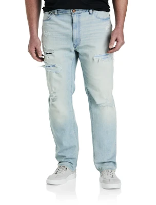 Lights Out Rip and Repair Tapered-Fit Jeans