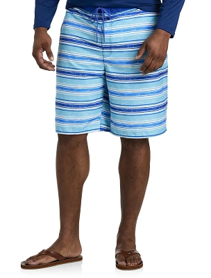 Distressed Stripe Swim Trunks