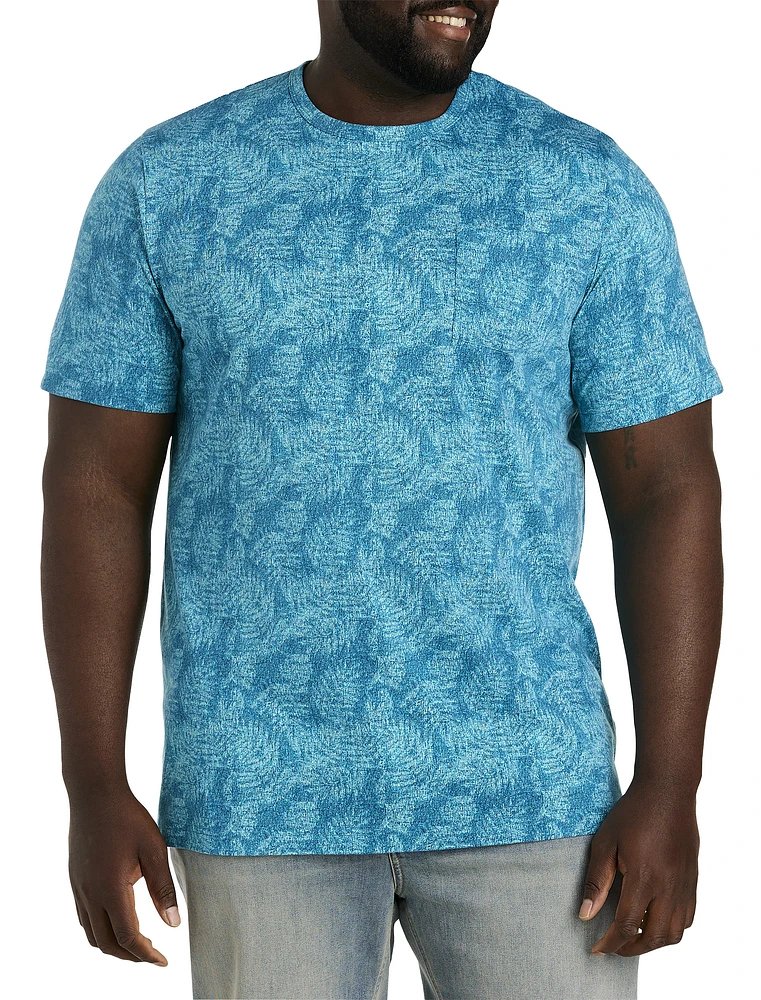 Leaf Print Pocket T-Shirt