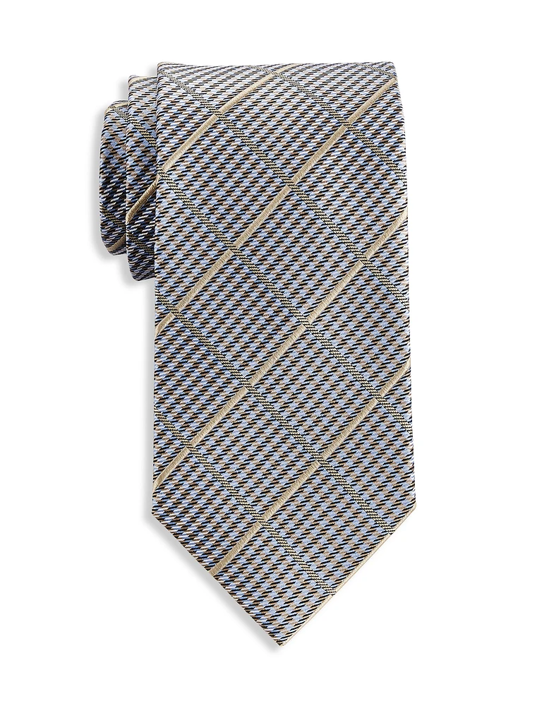 Premium Grid Patterned Silk Tie