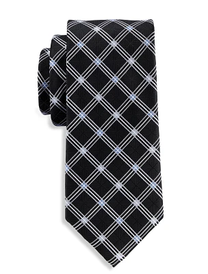 Checkered Grid Patterned Tie