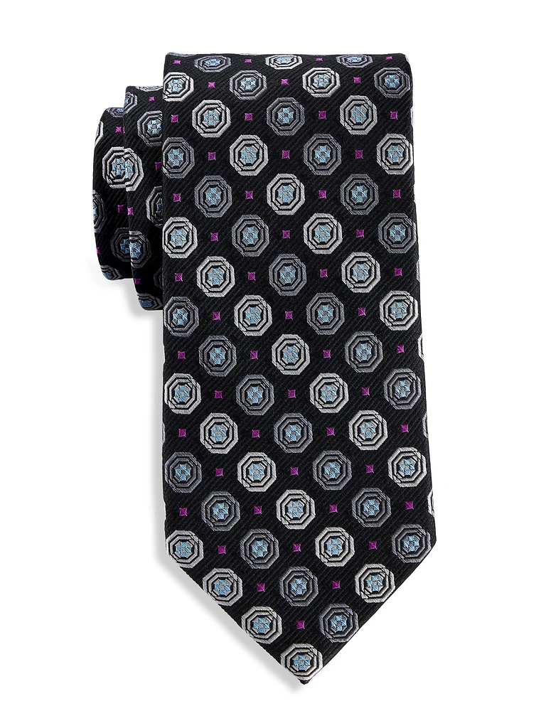 Premium Octagon Medallion Silk Tie