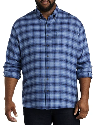 Tonal Plaid Flannel Sport Shirt