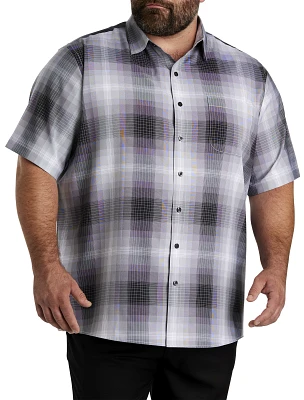 Large Plaid Microfiber Sport Shirt