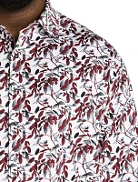 Leaf Print Sport Shirt