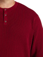 Henley Waffle-Knit Sweater