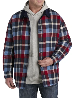 Corduroy Collar Flannel Shirt Jacket