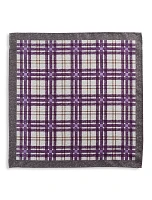 Grounded Plaid Silk Pocket Square