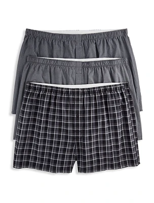 3-Pack Plaid Woven Boxers