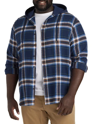 Plaid Hooded Flannel Sport Shirt