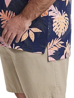 Tropical Leaf Print Polo Shirt