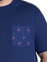 Flamingo Print Pocket T-Shirt