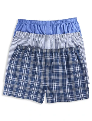3-Pack Plaid Woven Boxers