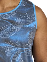 Pineapple Print Sleeveless T-Shirt