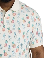 Multicolor Pineapple Print Polo Shirt