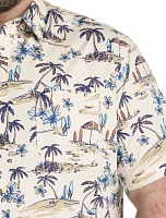 Tropical Print Sport Shirt