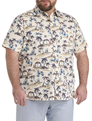 Tropical Print Sport Shirt