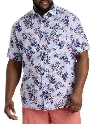 Floral Print Seersucker Sport Shirt