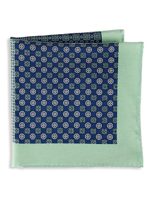 Geometric Patterned Silk Pocket Square