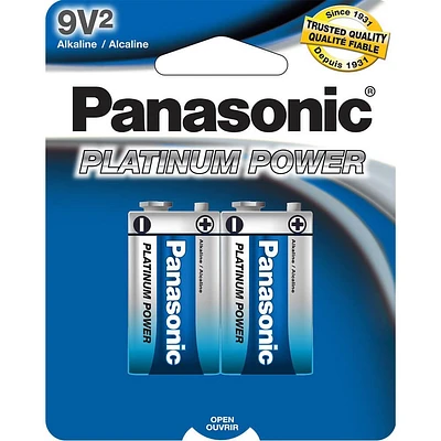 Panasonic 6LF22XP/2B Platinum Power 9V Alkaline Batteries | Electronic Express