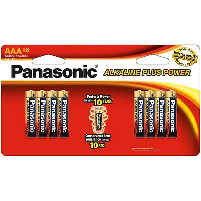Panasonic LR03PA16BH Alkaline Plus Power AAA Batteries | Electronic Express