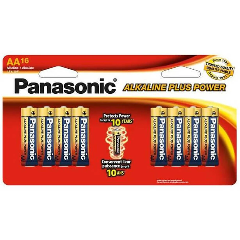 Panasonic LR6PA16BH Alkaline Plus Power AA Batteries | Electronic Express