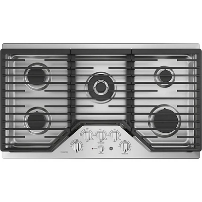 GE PGP9036SLSS 36 Inch 5 Burner Gas Cooktop | Electronic Express