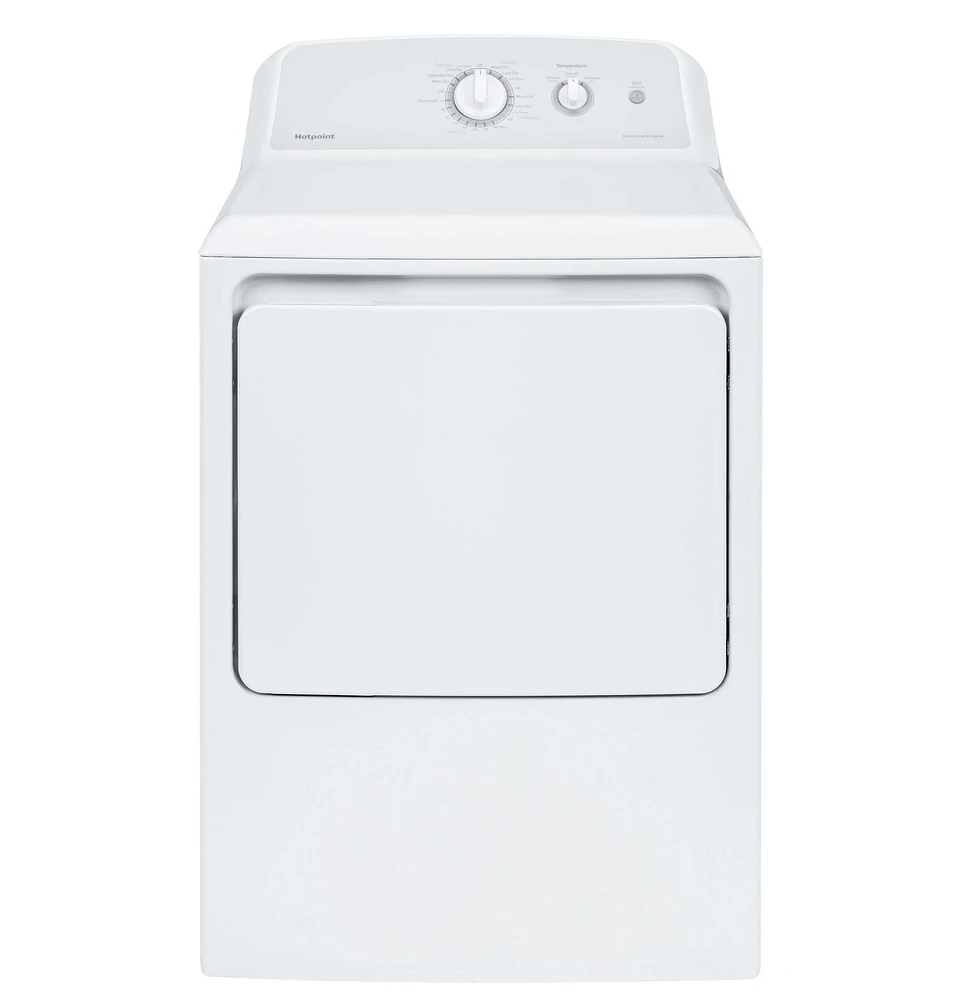 Hotpoint 6.2 Cu. Ft. White Gas Dryer | Electronic Express