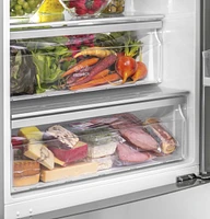 Haier HRB15N3BGS 15 cu.ft. Bottom Freezer Refrigerator | Electronic Express