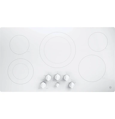 GE JP3536TJWW 36 inch White Electric Cooktop | Electronic Express
