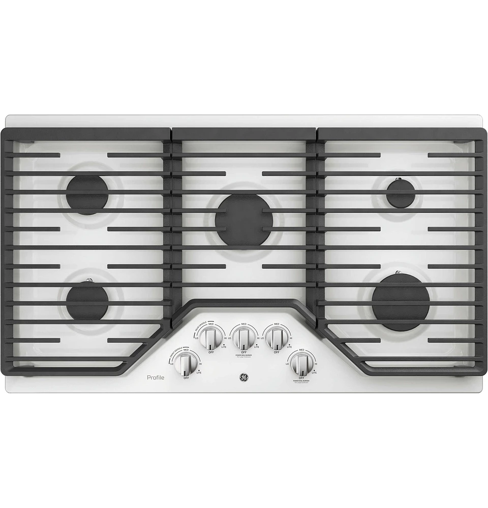 GE PGP7036DLWW 36 Inch 5 Burner Gas Cooktop | Electronic Express