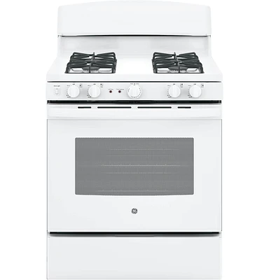 GE 5.0 Cu. Ft. White Free-Standing Gas Range | Electronic Express