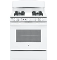 GE 5.0 Cu. Ft. White Free-Standing Gas Range | Electronic Express