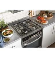 Haier HCR2250ADS Stainless 24 in. 2.0 Cu. Ft. Dual-Fuel Free-Standing Range | Electronic Express