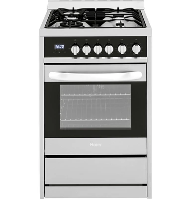 Haier HCR2250ADS Stainless 24 in. 2.0 Cu. Ft. Dual-Fuel Free-Standing Range | Electronic Express