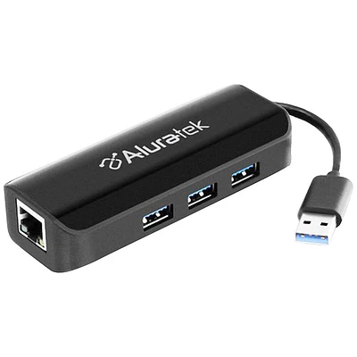 Aluratek AUEH0303F USB 3.0 Hub with Ethernet Adapter | Electronic Express