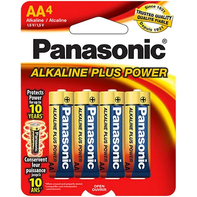 Panasonic AM-3PA/4B Alkaline Plus Power AA Batteries, 4 Pack | Electronic Express