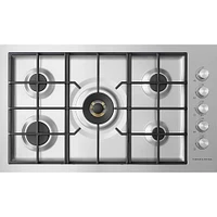 Fisher & Paykel Series 9 36 inch Stainless Steel 5 Burner Gas Cooktop | Electronic Express