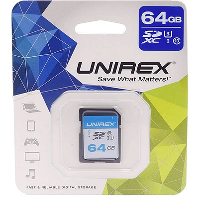 Unirex UFF-364S Full Size SD Card 64GB  | Electronic Express