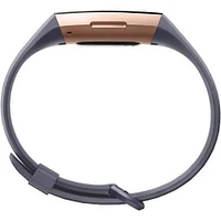 Fitbit FB409RGGY-OBX Charge 3 Fitness Wristband (Blue Grey/Rosegold) | Electronic Express