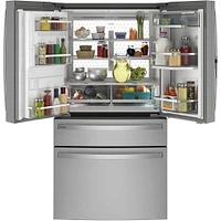 G.E. Profile PVD28BYNFS 27.6 Cu.Ft. Stainless French Door Smart Refrigerator | Electronic Express