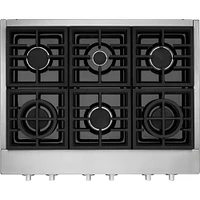 KitchenAid KCGC506JSS 36 inch Stainless 6 Burner Gas Cooktop | Electronic Express