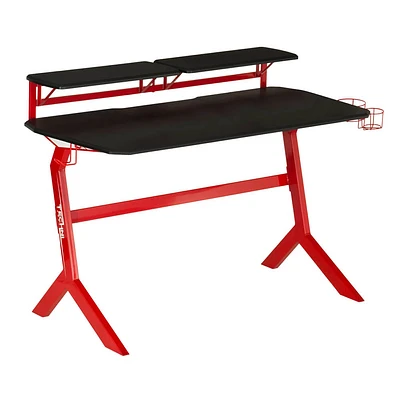 RTA RTATS201RED Techni Sport Stryker Gaming Desk - Red | Electronic Express
