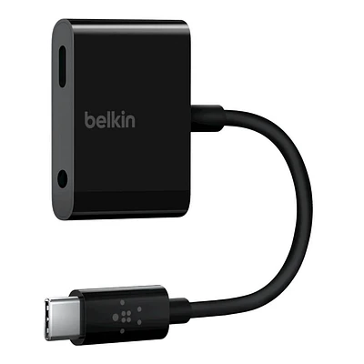Belkin F7U080BTBLK RockStar 3.5mm + USB-C Charge Adapter | Electronic Express