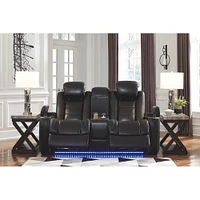 Ashley 3700318 Party Time Power Reclining Loveseat with Console | Electronic Express