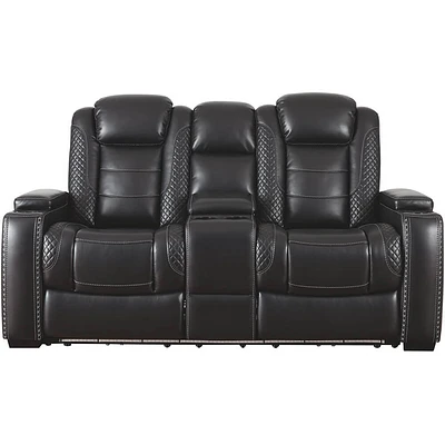 Ashley 3700318 Party Time Power Reclining Loveseat with Console | Electronic Express